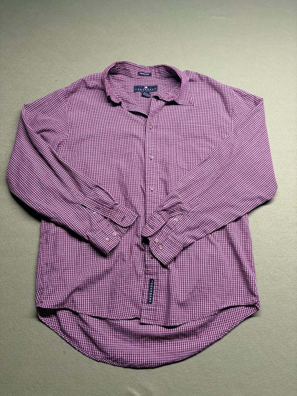 Consensus Sportswear men's wrinkle free cotton blend long sleeve button up large